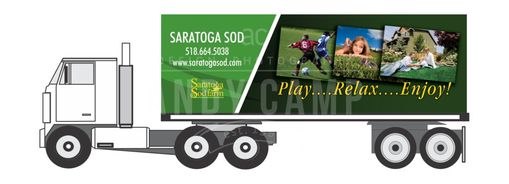 Saratoga Sod Truck side panel design