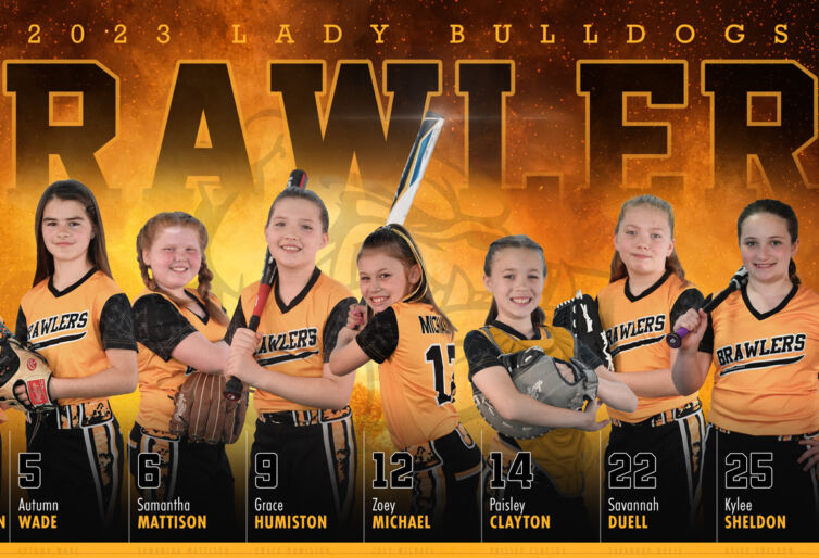 Lady Bulldog Brawlers Softball Team Poster