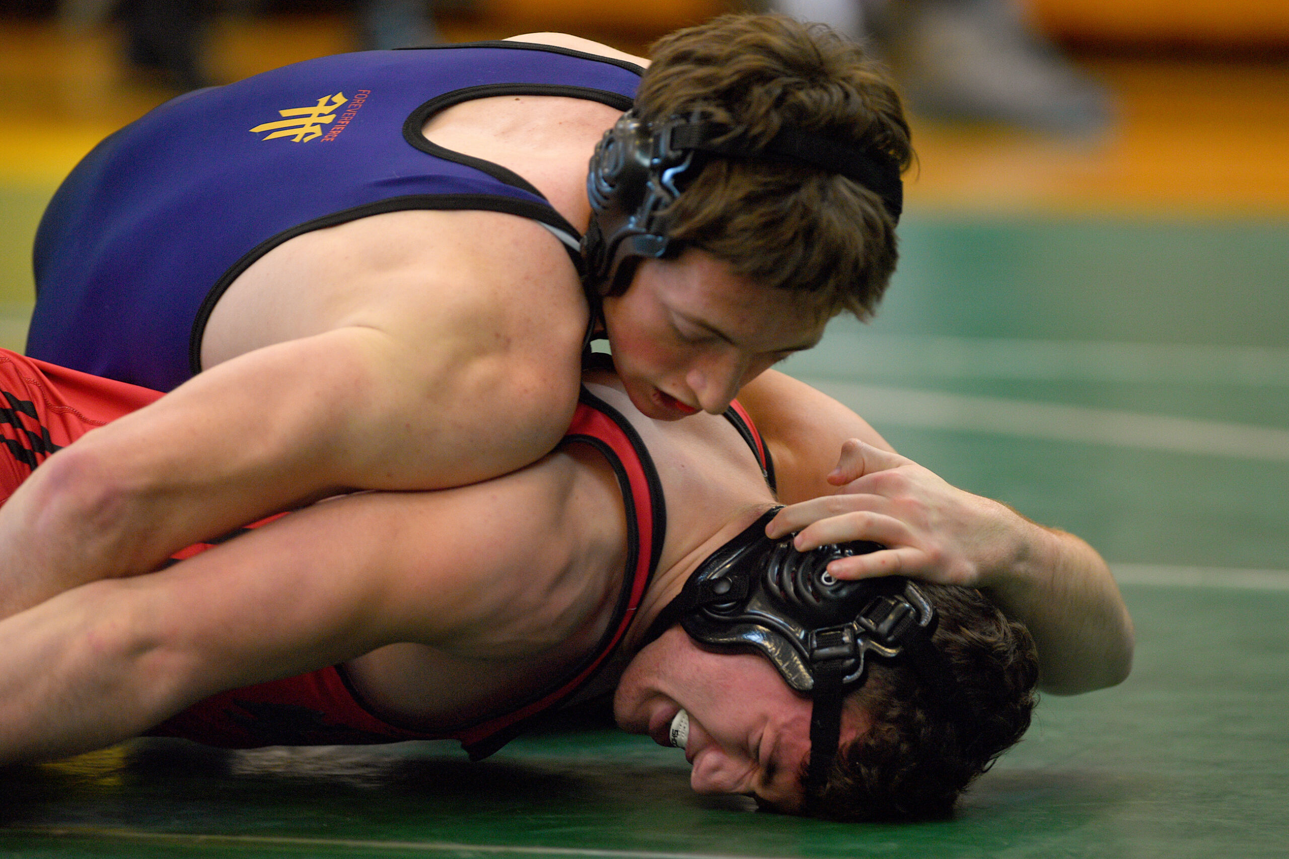 Nathan Phipps of Glens Falls takes on Michael Riche of Salem-Cam